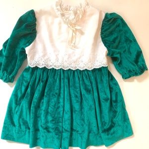 Vintage velvet little girls dress